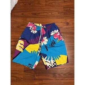 Vintage Barefoot In Paradise Hawaiian Floral Shorts Made In USA Mens Large